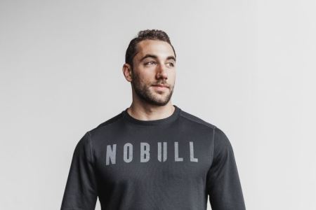 NOBULL Crew Sweatshirt - Bluza Męskie Czarne | PL-6nvWu8O
